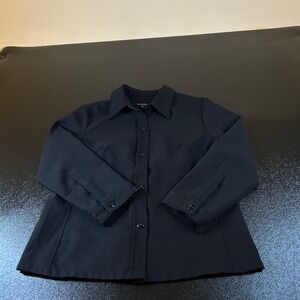 Guess Button Down Jacket Coat Fitted Career Long Sleeve Black Womens Extra Large